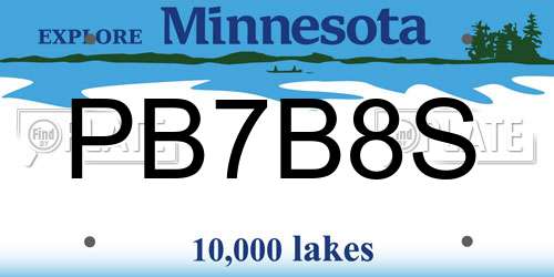 PB7B8S Minnesota License Plate