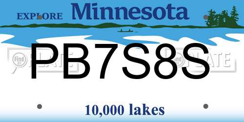 PB7S8S Minnesota License Plate