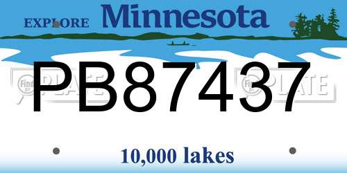PB87437 Minnesota License Plate