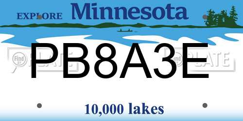 PB8A3E Minnesota License Plate
