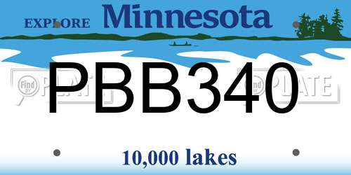 PBB340 Minnesota License Plate