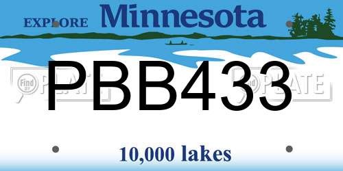 PBB433 Minnesota License Plate