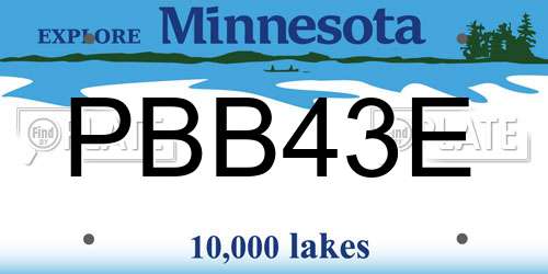 PBB43E Minnesota License Plate