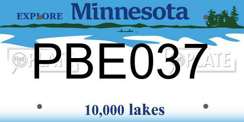 PBE037 Minnesota License Plate