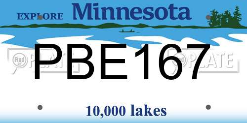 PBE167 Minnesota License Plate