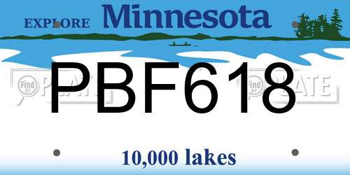 PBF618 Minnesota License Plate