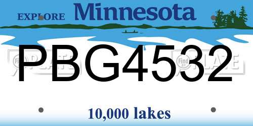 PBG4532 Minnesota License Plate