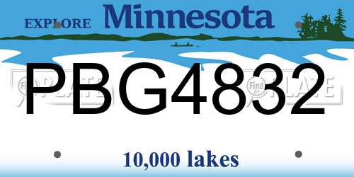 PBG4832 Minnesota License Plate