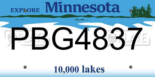 PBG4837 Minnesota License Plate