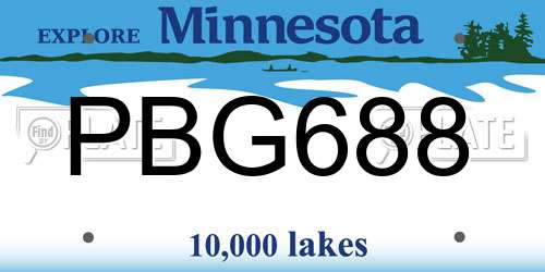 PBG688 Minnesota License Plate