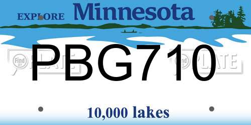 PBG710 Minnesota License Plate