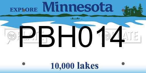 PBH014 Minnesota License Plate