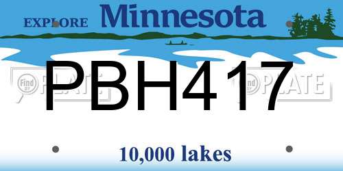 PBH417 Minnesota License Plate