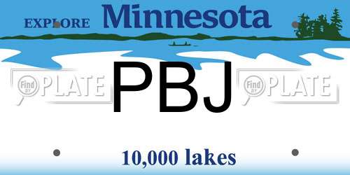 PBJ Minnesota License Plate