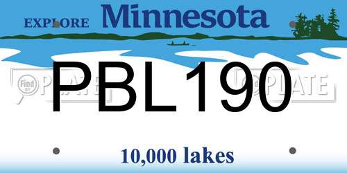 PBL190 Minnesota License Plate