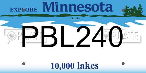 PBL240 Minnesota License Plate