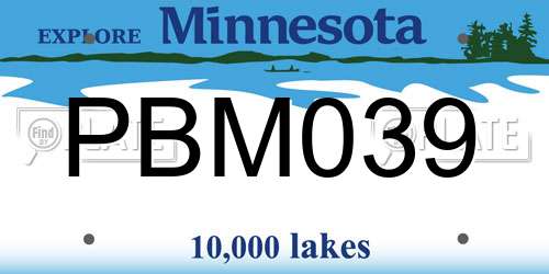 PBM039 Minnesota License Plate
