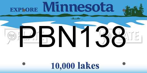 PBN138 Minnesota License Plate