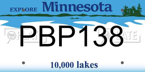 PBP138 Minnesota License Plate