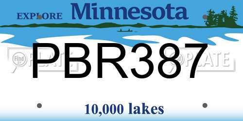 PBR387 Minnesota License Plate