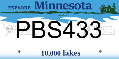 PBS433 Minnesota License Plate