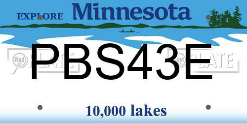 PBS43E Minnesota License Plate