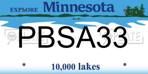PBSA33 Minnesota License Plate