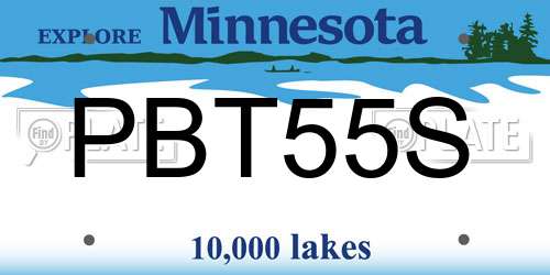 PBT55S Minnesota License Plate