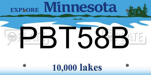 PBT58B Minnesota License Plate