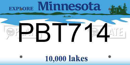 PBT714 Minnesota License Plate