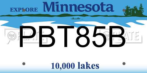 PBT85B Minnesota License Plate