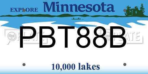 PBT88B Minnesota License Plate