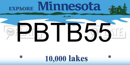 PBTB55 Minnesota License Plate