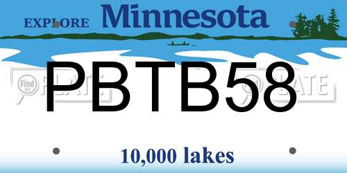 PBTB58 Minnesota License Plate