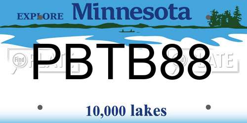 PBTB88 Minnesota License Plate