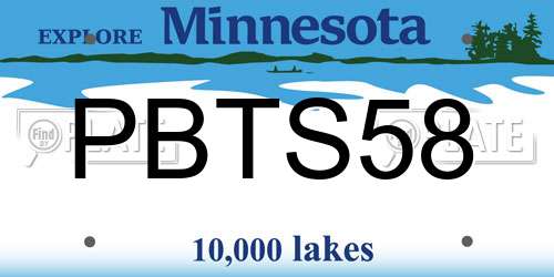 PBTS58 Minnesota License Plate