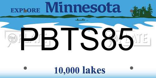 PBTS85 Minnesota License Plate