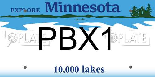 PBX1 Minnesota License Plate
