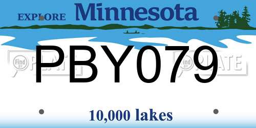 PBY079 Minnesota License Plate