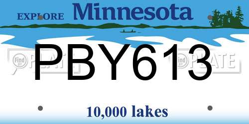 PBY613 Minnesota License Plate