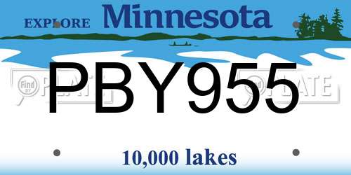 PBY955 Minnesota License Plate