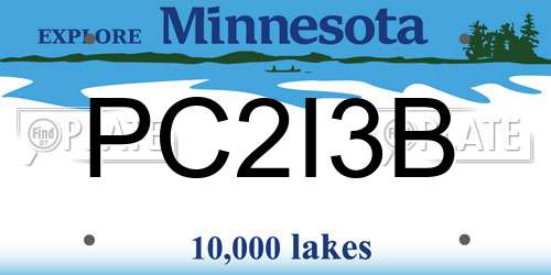 PC2I3B Minnesota License Plate