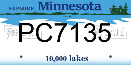 PC7135 Minnesota License Plate