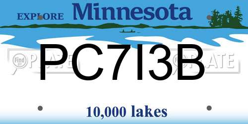 PC7I3B Minnesota License Plate