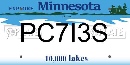 PC7I3S Minnesota License Plate