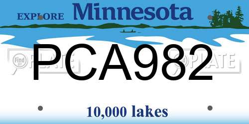 PCA982 Minnesota License Plate