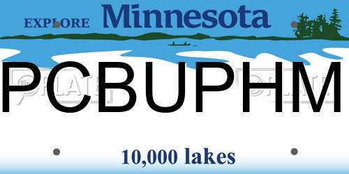 PCBUPHM Minnesota License Plate