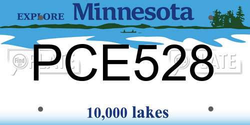 PCE528 Minnesota License Plate
