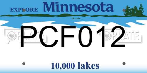 PCF012 Minnesota License Plate