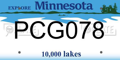 PCG078 Minnesota License Plate